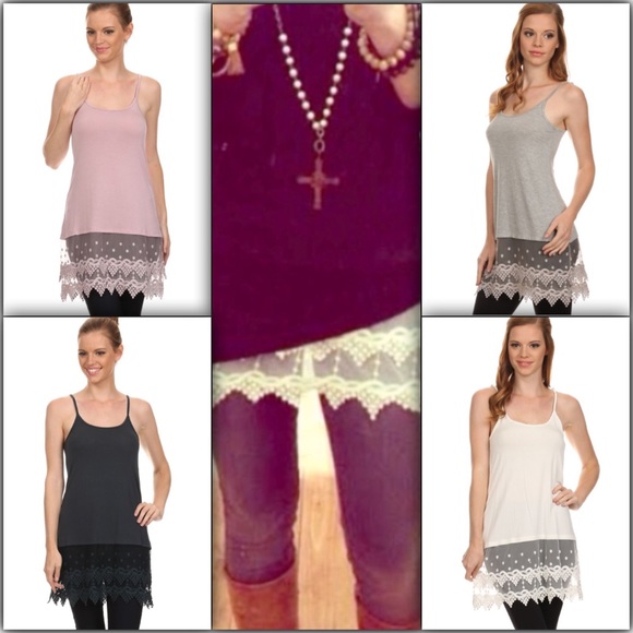 ❗️LAST❗️ Lace Crochet Extender Tank Tunic Top - Picture 4 of 4