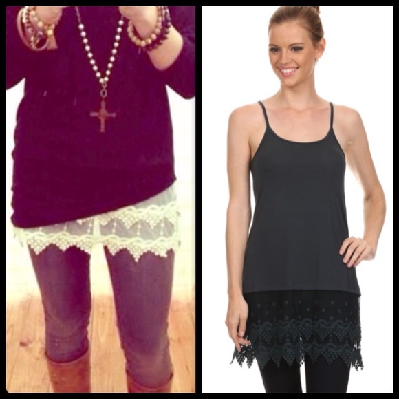 ❗️PINK-L❗️ long lace Extender tank for tunics - Picture 3 of 4