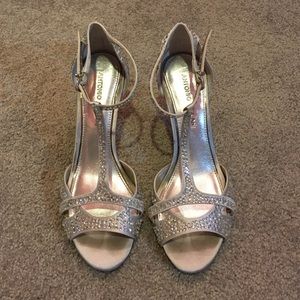 Sparkly silver heels