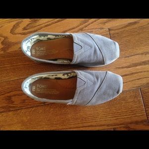 Grey toms shoes size 6.5