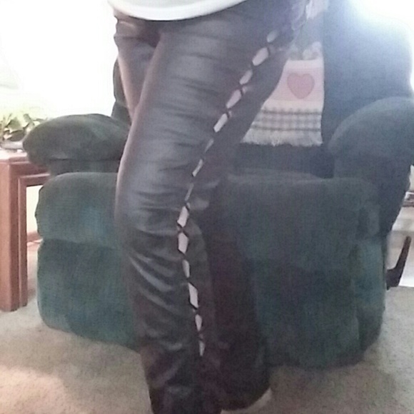 Black leather pants