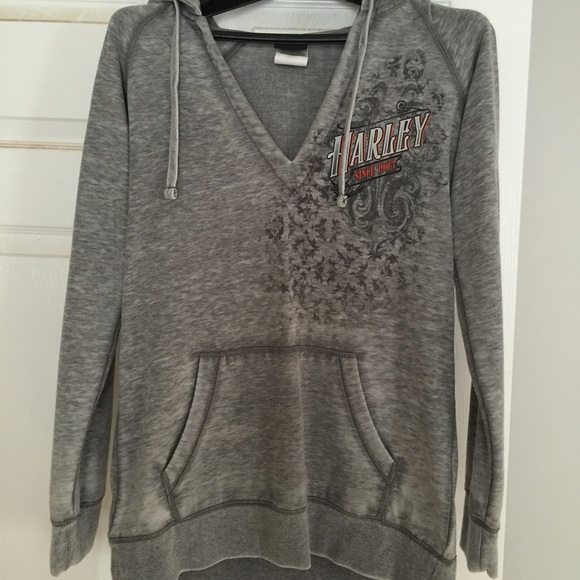 Harley Davidson Soft Gray Marbled Hoodie