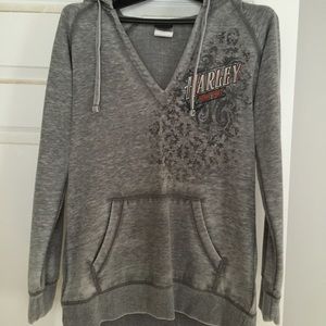 Harley Davidson Soft Gray Marbled Hoodie