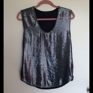 J.Crew navy/silver tunic tank