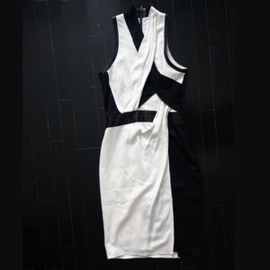 Black and White Helmut Lang drape dress