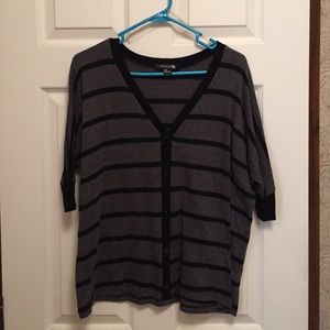 Black and grey striped top