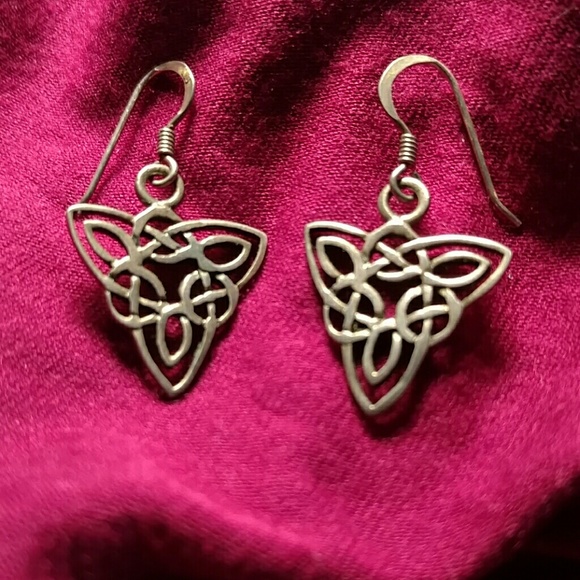 Sterling Silver Celtic Knot Dangle Earrings - Picture 1 of 3
