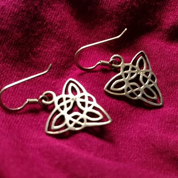 Sterling Silver Celtic Knot Dangle Earrings - Picture 3 of 3