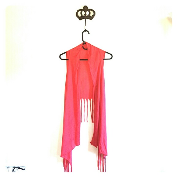 Fringed cotton vest