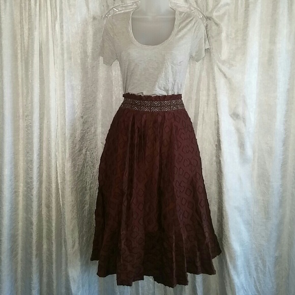 Anthropologie Meave Diamond Cut Skirt