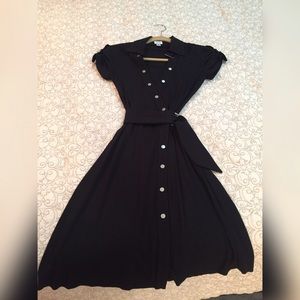 Cache Black Wrap Knit Dress