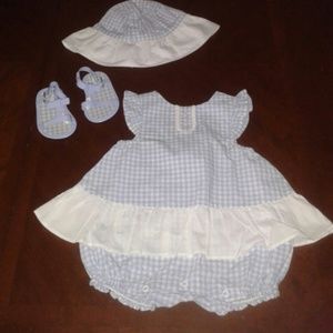 Janie & Jack Romper, Hat & Sandals
