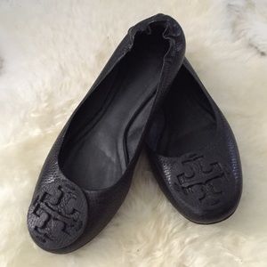 Tory Burch Reva tumbled leather ballet flats