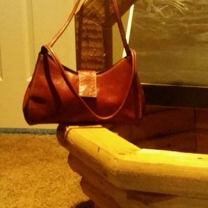 Dark red leather Fossil bag