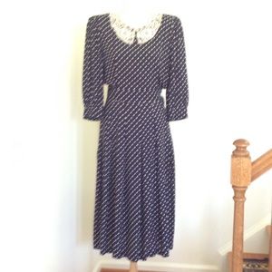 Jane Singer Navy Midi 8 petite dress