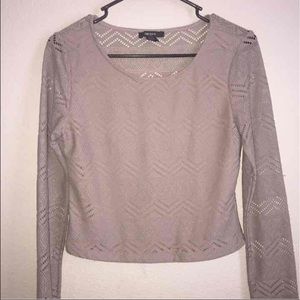 Tan tribal mesh long sleeve