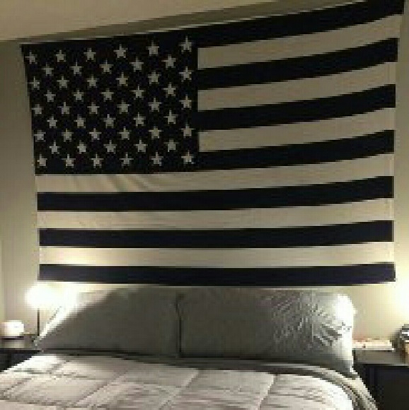 *SOLD*Black and white flag tapestry
