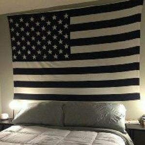 *SOLD*Black and white flag tapestry