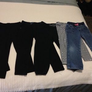 LOT - girls 4T leggings, jeans and sweatpants