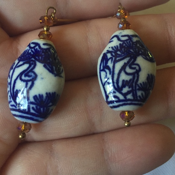 Handmade Jingdezhen Porcelain Earrings