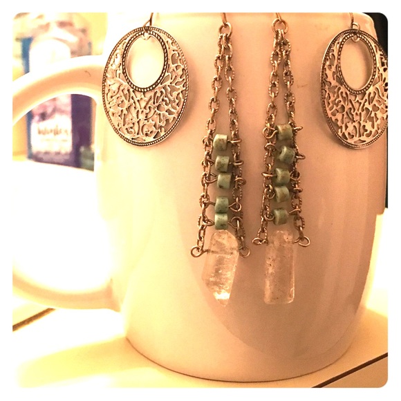 Bohemian Chain & Ladder Style Earrings w/Crystals✨ - Picture 1 of 1