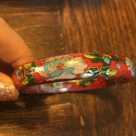 Cloisonné Enamel Vintage Bangle Bracelet