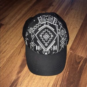 Black Aztec print SnapBack hat