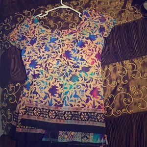 Beautiful sequin multicolor saree