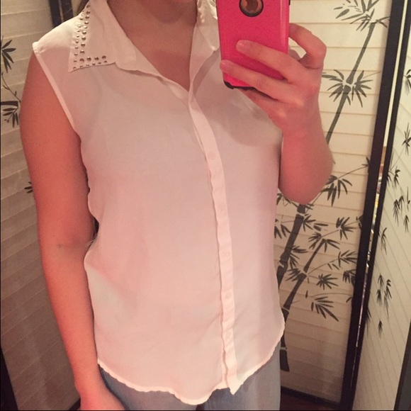 🔴Studded sheer button down - Picture 2 of 3