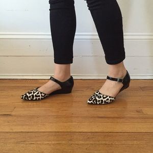 Franco Sarto Leopard Print Strappy Flats