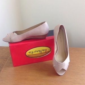 Talbots beige wedge flats worn once
