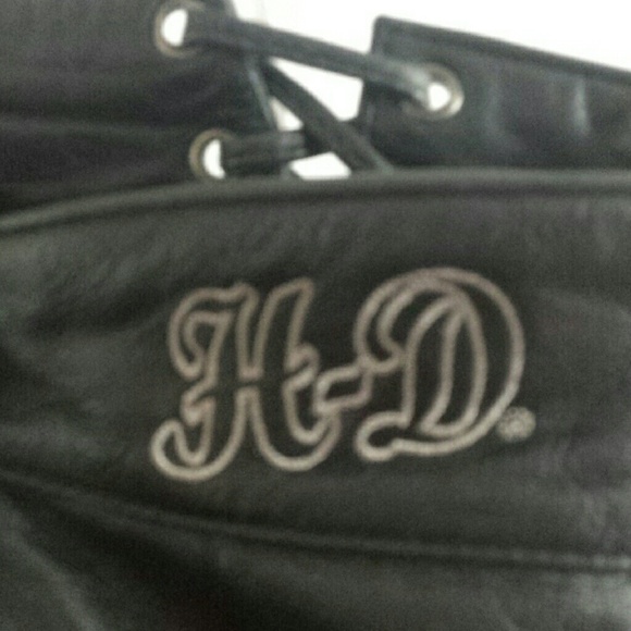 Black leather harley Davidson chaps