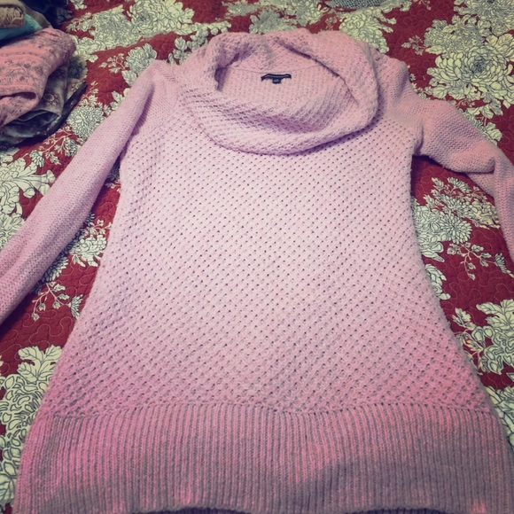 Pink cowl neck American eagle sweater
