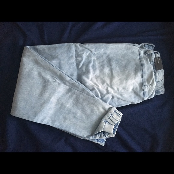 Light Blue Denim Joggers - Picture 2 of 3