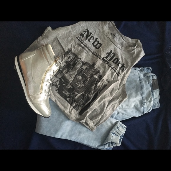 Light Blue Denim Joggers - Picture 3 of 3