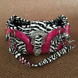 Pink and Zebra Belt Buckle Purse