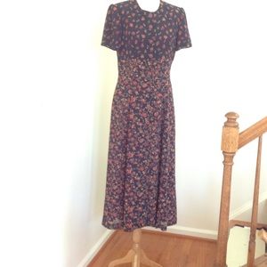 Talbots midi green floral spring dress