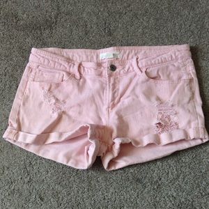 Forever21 Light Pink Denim Shorts