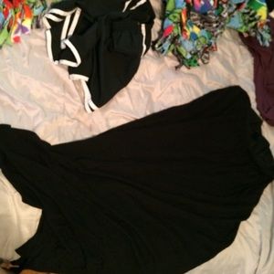 Black maxi skirt with slits
