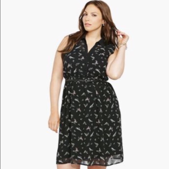 NWT Torrid Chiffon Bird Print Dress