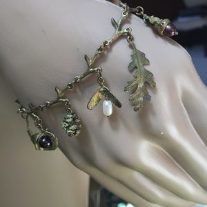 Pearl necklace, earrings, and bracelet set