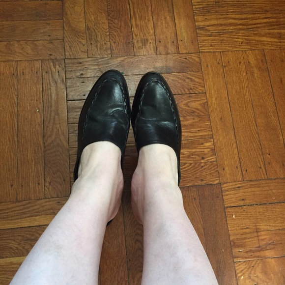 Robert Clergerie black leather platform mules - Picture 1 of 4