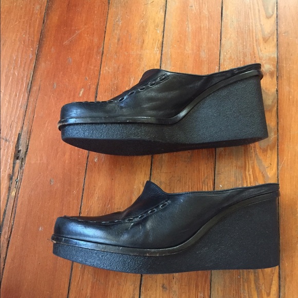 Robert Clergerie Black Leather Platform Mules - image 2