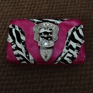 Belt Buckle Pink and Zebra Wallet