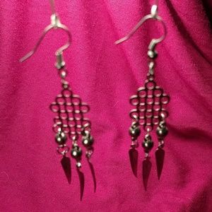 Light Weight Gunmetal Dangle Earrings
