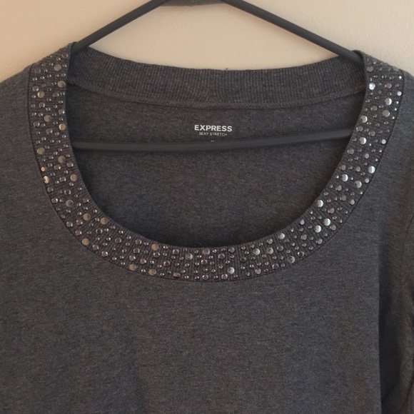 Grey sequin top.