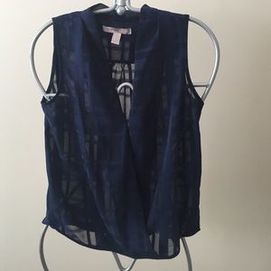 Sheer tank with check pattern