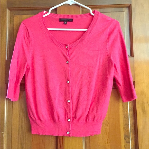 Hot pink 3/4 sleeved cardigan