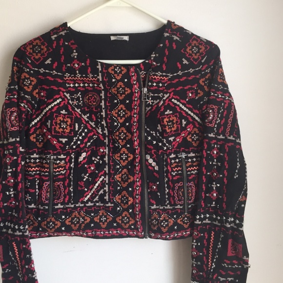 Ecote Embroidered Moto Jacket