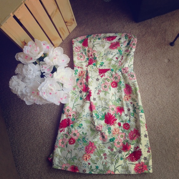 Floral Strapless Dress